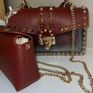 MOST WANTED  Studded Top Handle crossbody Handbag 100% Authentic.